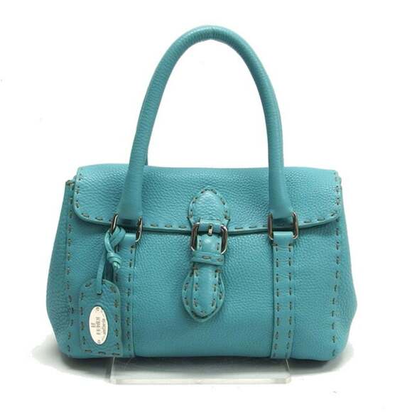 FENDI Handbags - Fendi Selleria Mini Linda Bag Handbag Turquoise Blue